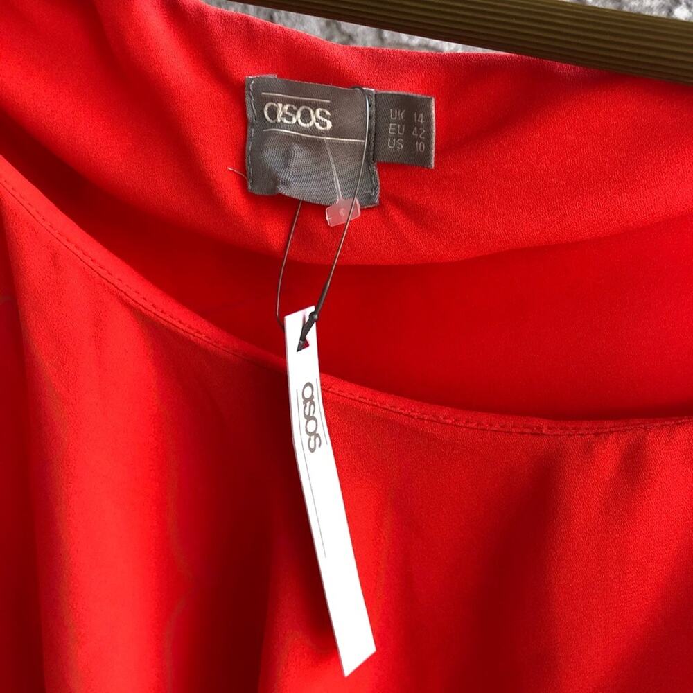 ASOS Orange Ruffle One Shoulder Dress - Picture 5 of 5